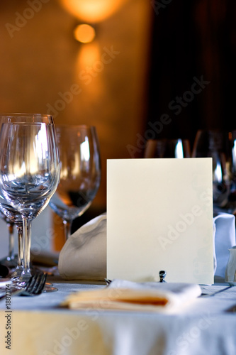 served table in restaurant interior
