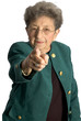 senior woman  serious pointing