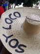 "i am crazy" - written in the hat.