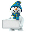3d snowman with sign 3d snowman with sign
