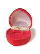 golden ring in heart shaped box