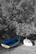 barque bleue/ desaturation