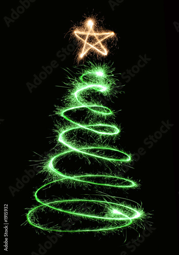 green sparkler christmas tree spiral