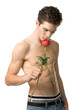 guy with rose