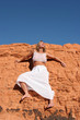 sexy woman on red rocks