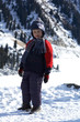 boy and winter mountains