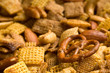 pretzel snack mix background pretzel snack mix background