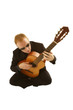 man playing a guitar