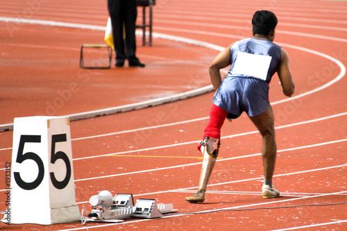 Photo: men's 200 meters race for disabled persons men's 200 meters race for disabled persons