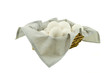 Foto: eggs on cloth in the basket eggs on cloth in the basket