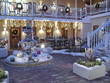christmas decorations on a restaurant patio christmas decorations on a restaurant patio