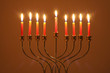 hannukah menorah, dark background