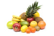 pile of fruits isolated on white