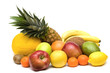 set of different fruits isolated on white