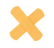 bandaid cross on pure white background