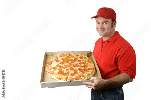 Foto: pizza man delivers pizza man delivers