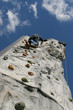 person rock climbing