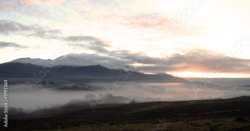 sunset over aonach mor