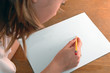 young woman with pencil