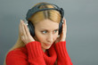 young beauty girl listen mp3 music