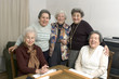 senior woman at the game table