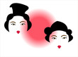 Japan flag geisha
