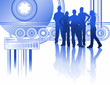 group of young people in blue group of young people in blue