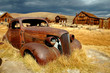 rusty car at bodie