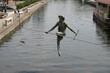 a man crossing a river a man crossing a river