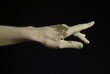 hand and mud
