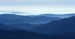 mountains in the fog