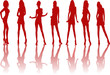  posing women - silhouette  illustration