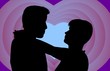 romantic embrace closeup