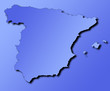 spain (espana) map, outline and shadow drop spain (espana) map, outline and shadow drop