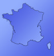 france map, outline and shadow
