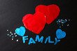 happy family in tearing paper art