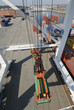 container in mid-air