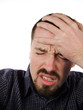 terrible headache - suffering male portrait