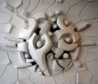 ornament on the wall, natural light