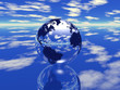globe in sky background