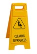 cleaning in progress sign