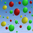 balloons on blue sky