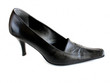 black leather shoe