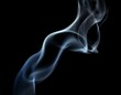 smoke blue with twists and turns isolated on black