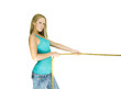 girl puulling something