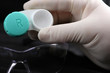 gloved hand contact lens case gloved hand contact lens case