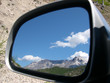 reflection of sky and volcano