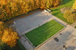 playground in autumn sunset
