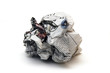 crumpled newspaper