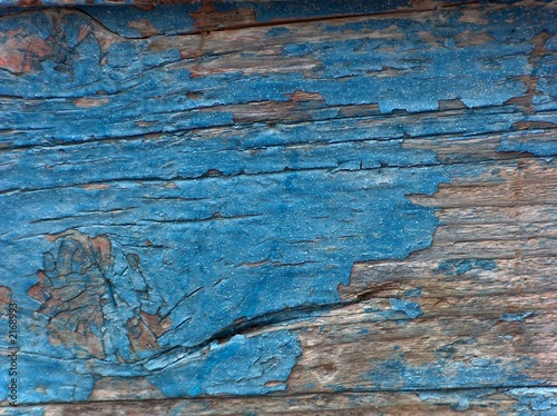 blue on paint on wood